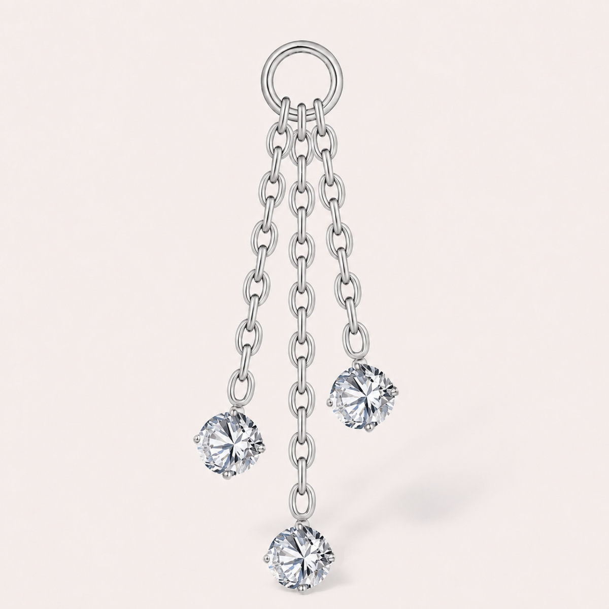 Dancing Sparkle Titan-Anhänger mit drei beweglichen Zirkonia, weitere Produktansicht