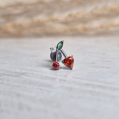 TAVON Cherry Crush – Titan Ohrstecker, hypoallergen & nickelfrei