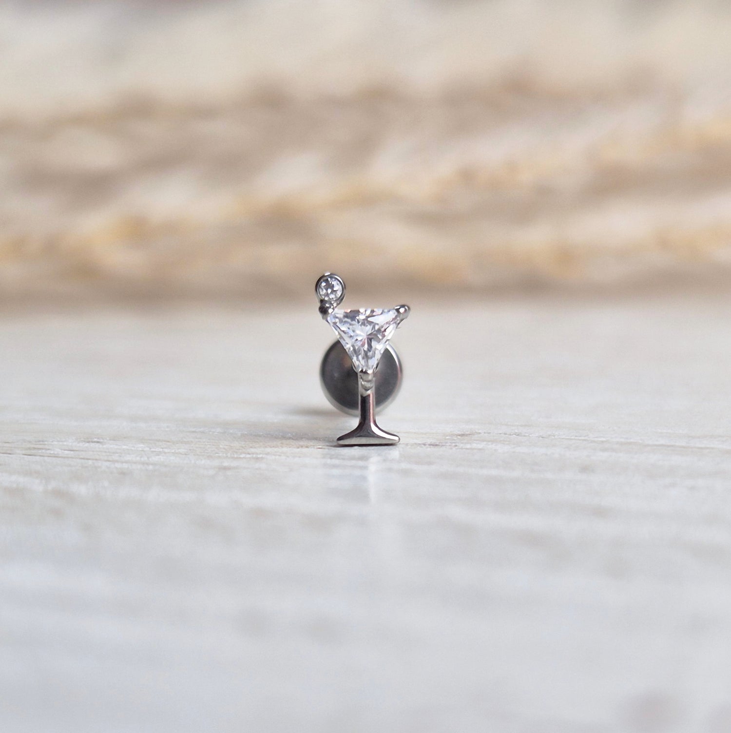 TAVON Ice Dream Cone – Titan Ohrstecker Piercing, hypoallergen, nickelfrei